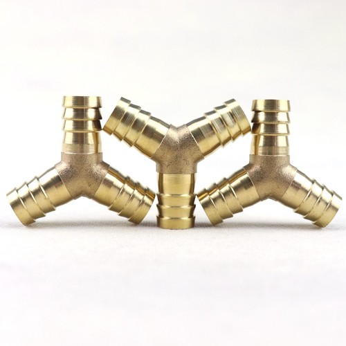 3-Way Brass Y Fitting – Hose Barb Reducer/Splicer For Fuel, Water, Air Tubing (Unbranded, 90-Day Warranty)