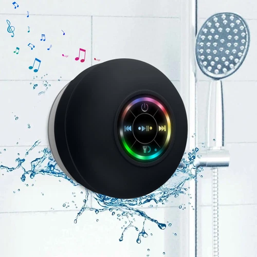 Mini Waterproof Bluetooth Wireless Shower Speaker Bathroom Speaker LED Light - Picture 2 of 16