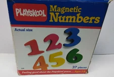 Vintage 1985 Playskool Magnetic Numbers 37 Pieces Add Subtract Divide Multiply