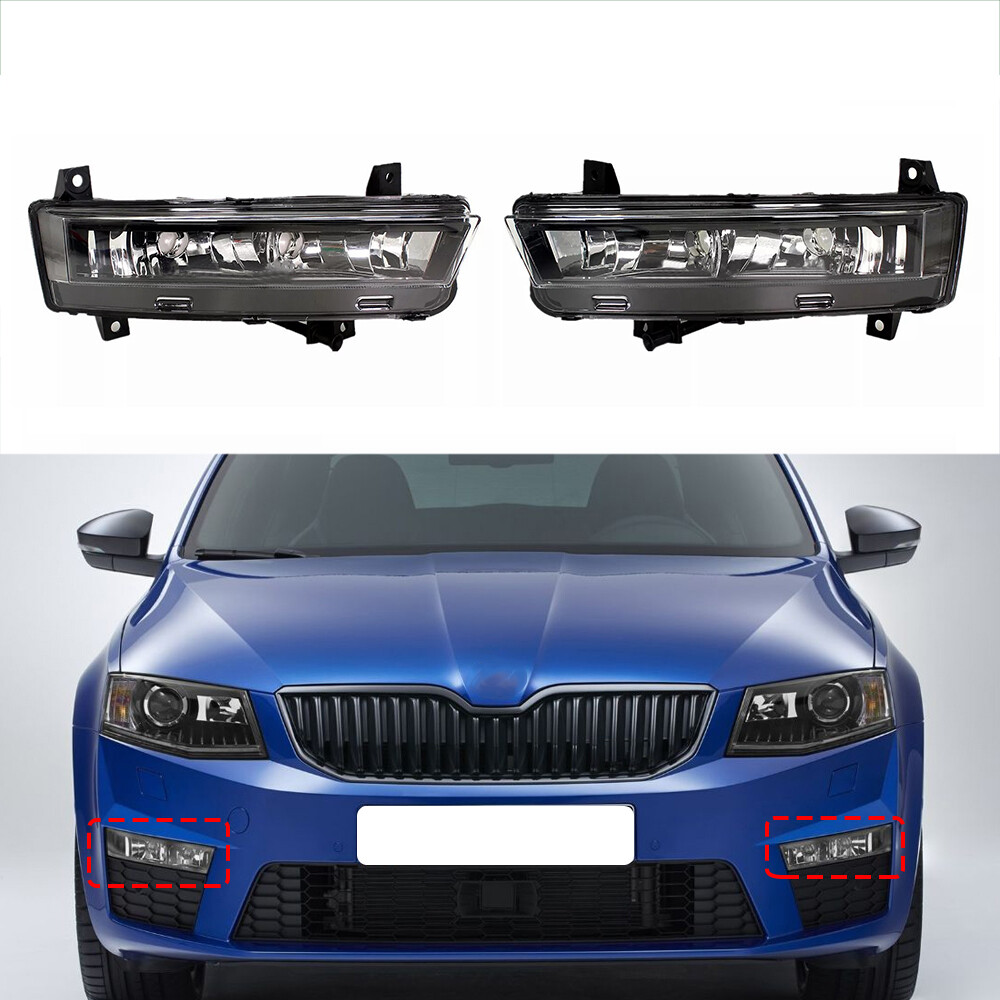 Pair Front Bumper Driving Fog Light Lamp For Skoda Octavia MKIII