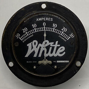 VERRY RARE 2” “WHITE” Weston Ammeter Amperes - Model 354 #1933163