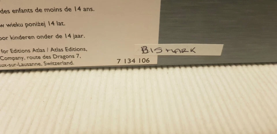 1 :1250 ATLAS EDITIONS COLLECTIONS / DeAGOSTINI : BISMARCK - Image 2 of 4