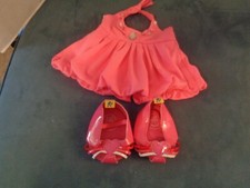 BUILD A BEAR DARLING PINK PARRY DRESS /SEQUENCES WITH MATCHING SHOES