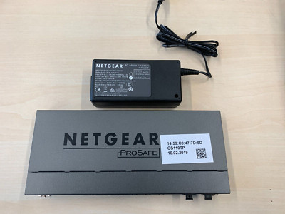 Netgear GS110TP PoE Switch inkl. Montageclips für DIN 35 Hutschiene