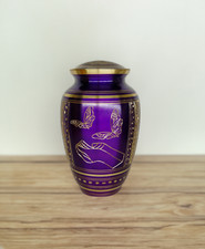 Purpple Engraved Cremation Urn Funeral Burial Urn for Human and Pet Ashes