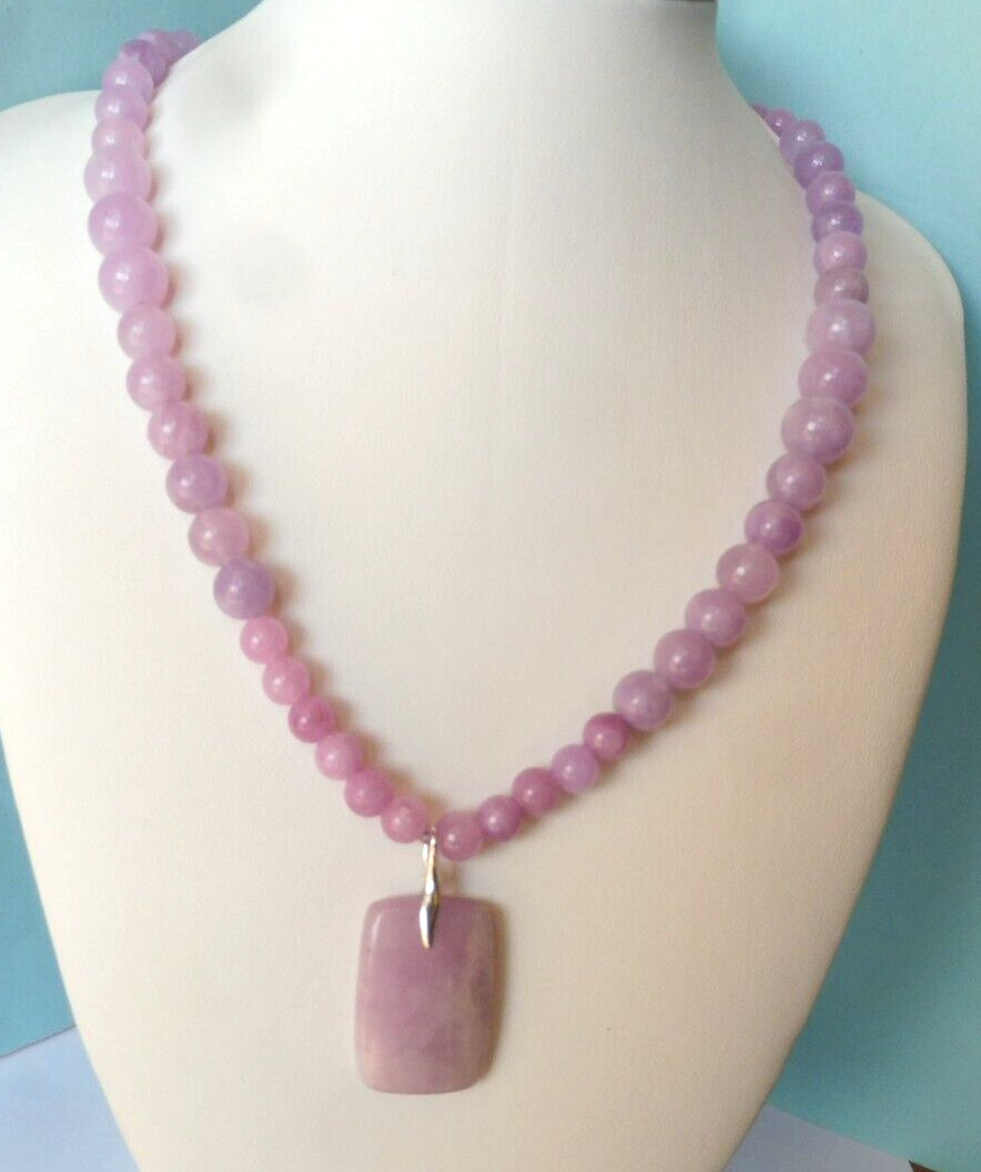 Collier en Jade Lavande de Turquie, bijoux de luxe en argent massif de 46cm