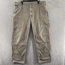Carhartt Pants Men 40x32 Beige Double Knee Carpenter Loose Outdoor Work Cotton