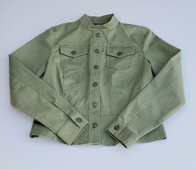 RAFELLA Women's Army Green Military Style Lightweight Peplum Jacket SZ  *NWOT*