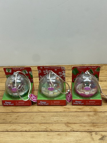 POLLY POCKET - 3 CHRISTMAS ORNAMENTS - NRFB - yr. 2002 - MINT