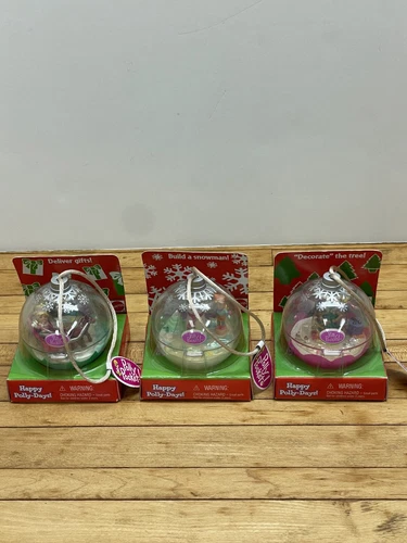 POLLY POCKET - 3 CHRISTMAS ORNAMENTS - NRFB - yr. 2002 - MINT
