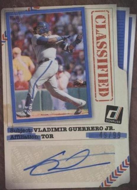 2020 Panini Donruss - Classified Signatures Vladimir Guerrero Jr. #CLS ...