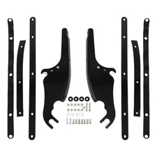 Black Windshield Screen Mount Bracket Kits For Harley Softail Slim Fat Boy 00-17