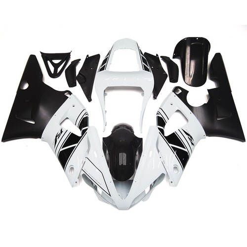 Painted Fairing Kit for 2000 2001 YZF1000 YZF-R1 ABS Plastic White Black Panels - Foto 2 di 7