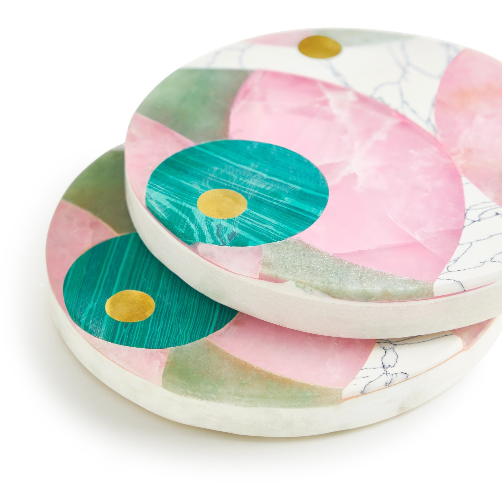 GAURI KOHLI Brilliance Marble Coasters, Set of 4 eBay