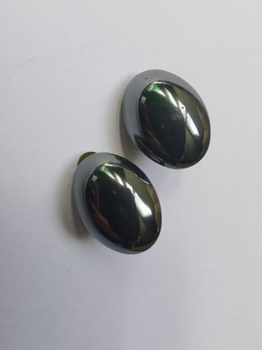 Boucles D'Oreilles Clips Vintage à Cabochon Perle Blanche - Occasion Bon État