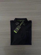 HUGO BOSS  Porsche Paule Moisture Size M Medium Men's Polo T-Shirt - Black