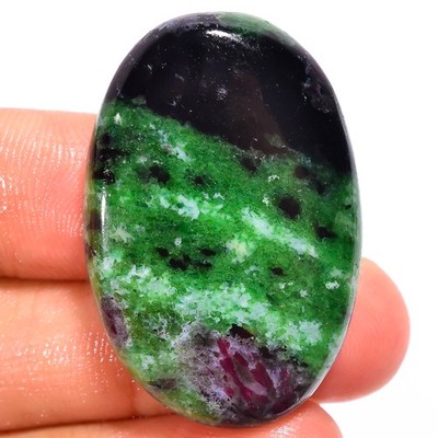 Natural Ruby Zoisite Oval Shape Cabochon Loose Gemstone 57 Ct 36X24X6mm GC-23545