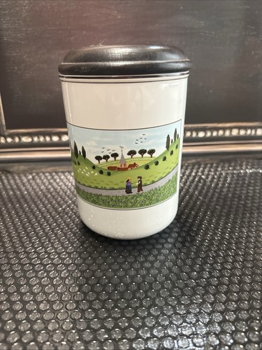 Villeroy & Boch Design Naif Canister Storage Jar 6 3/4”H w/Wood Lid - Picture 1 of 6