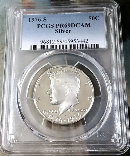 1976 S Kennedy Half Dollar PCGS Proof 69 DCAM - 40% Silver  - Clean & Clear Case