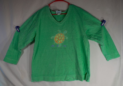 Fresh Produce Sportswear Green Turtle Cay Long Sleeve 100% cotton shirt T64