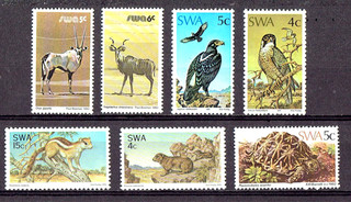 South West Africa SWA Short set of wildlife 7 MNH