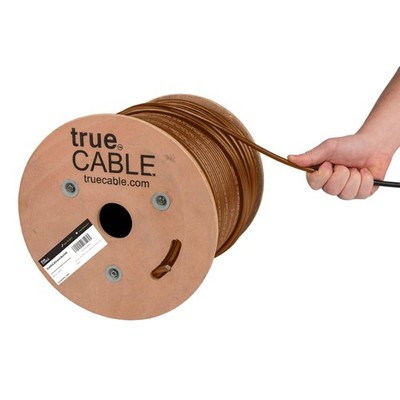 Cat6A Direct Burial Bulk Ethernet Cable, 500ft, Brown, Waterproof, Outdoor Rate