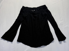Cotton On Blouse Top Womens Small Black Off T...