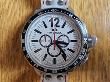TW Steel Canteen Men's Watch CE1014 White Leather Strap 50mm - FREE SHIPPING