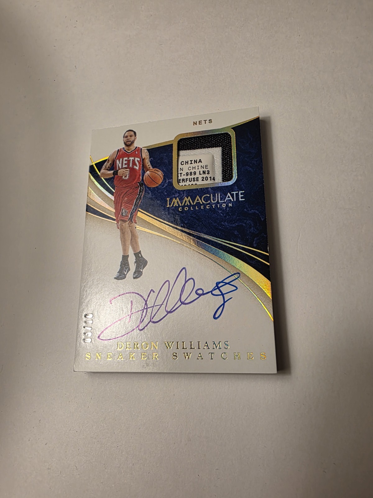 2019-20 Immaculate Laundry Tag Sneaker Auto Patch Deron Williams Flawless /1 /10 view 6