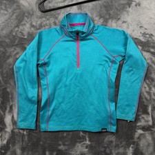 Patagonia Capilene Heavyweight Baselayer Womens Small Teal Quarter Zip Pullover