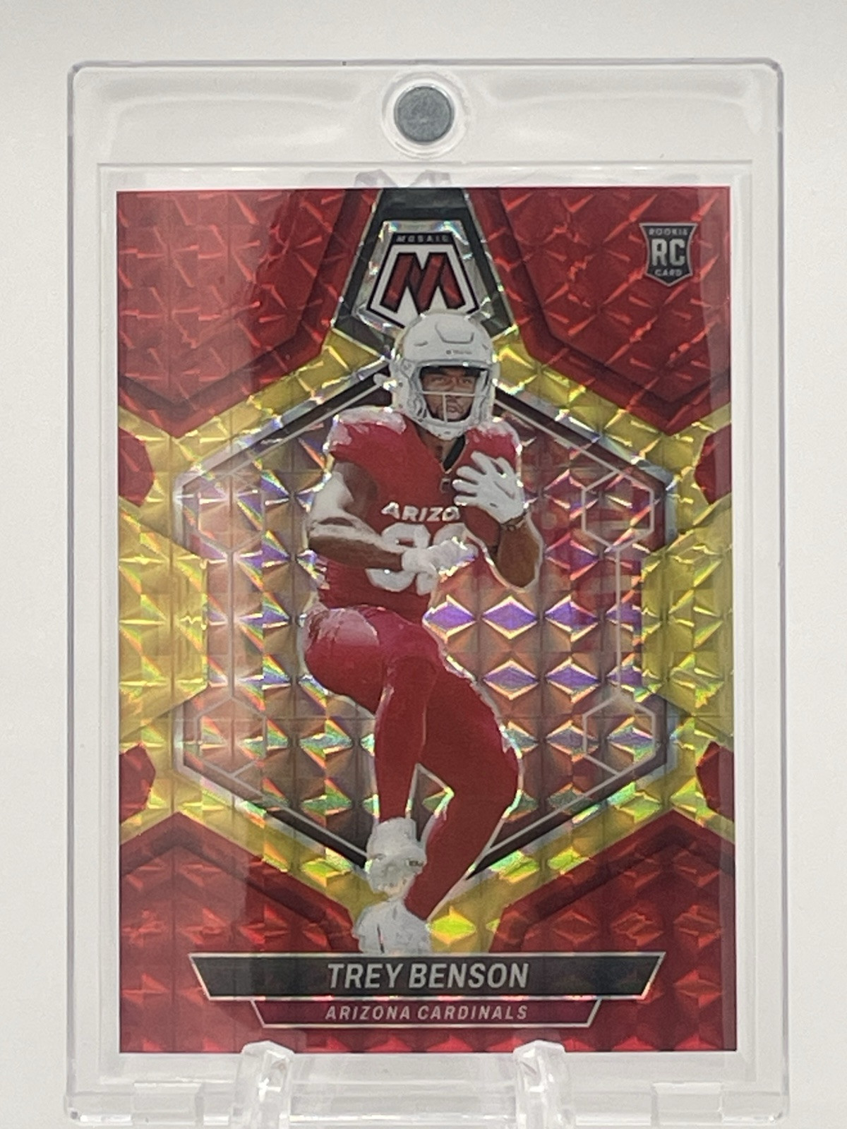 2024 Panini Mosaic Choice Trey Benson Red/Yellow Fusion Prizm #360 35/80 Rookie