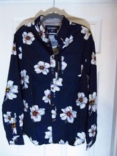 Eighth Avenue Cotton Collection Mens Button Down LS Shirt, Blue, Size M