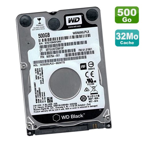 WD Black 500GB SATA 2,5" HDD 805754-001 WD5000LPLX-66ZNTT0
