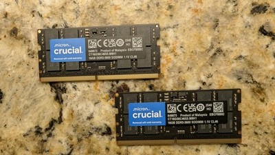 Crucial 32GB (2x16GB) DDR5 5600 SODIMM Laptop RAM | CT2K16G56C46S5