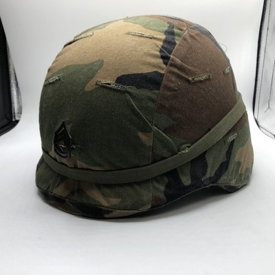 J4 Ground Troops Parachutists Helmet with Woodland Camouflage - Authentic