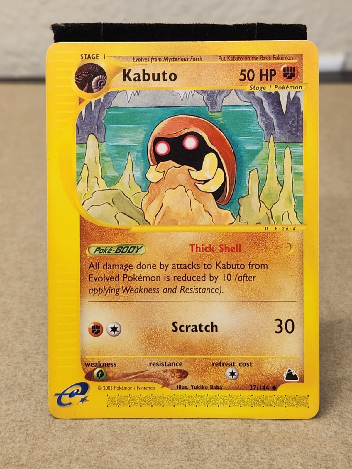 Pokemon Kabuto Card Skyridge 37/144 Uncommon Non-Holo