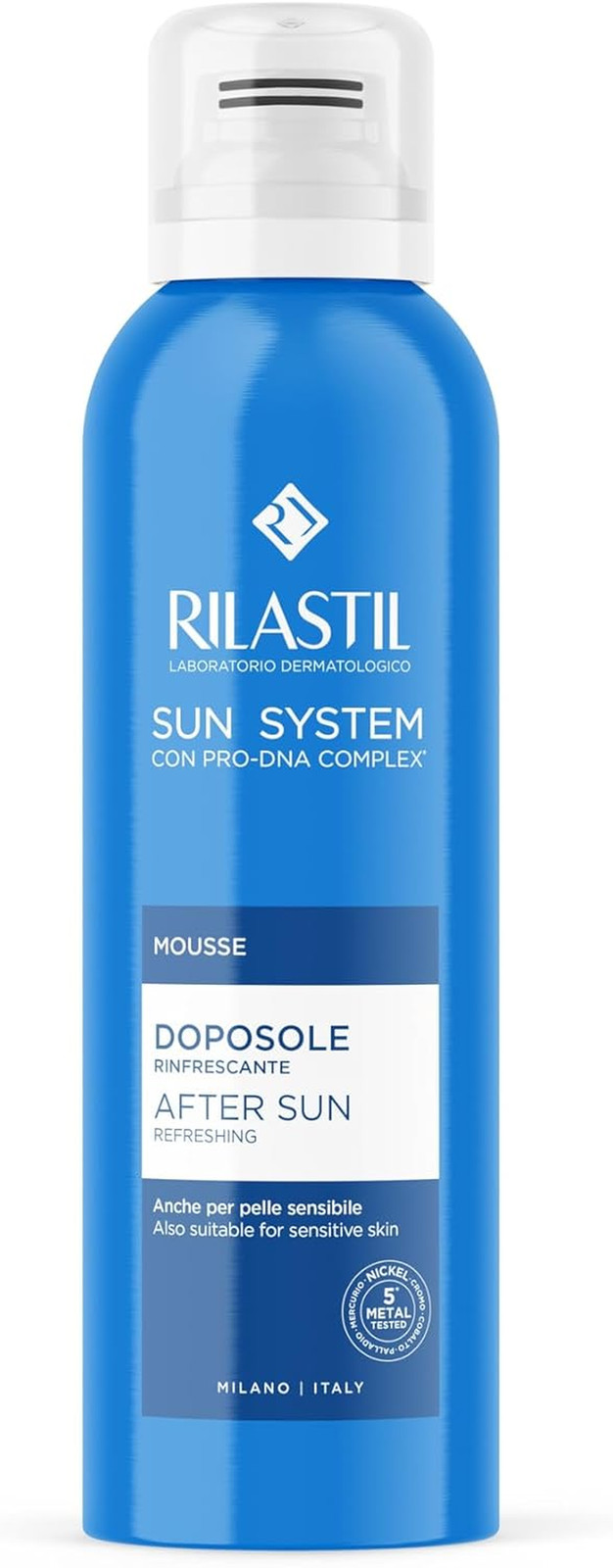 Rilastil Sun System Mousse Doposole Rinfrescante per Pelle Sensibile Con Panteno