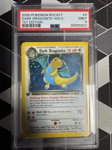 Pokémon Dark Dragonite Team Rocket 1st Edition Holo PSA 9