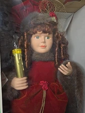 Telco Motion-ettes Animated Display Figure W Box Christmas Victorian Girl A24720