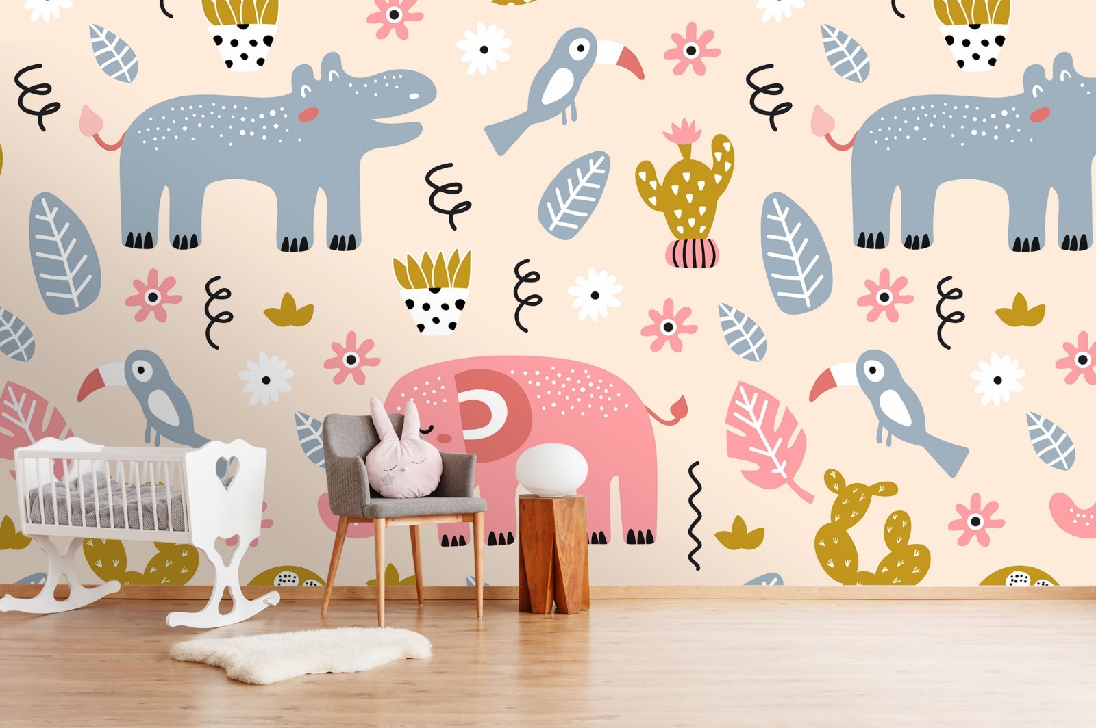 3D Animals Plants Cartoon Pattern Wall Murals Wallpaper Murals Wall Sticker