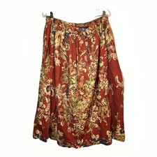 Ralph Lauren Vintage Women  s Red Marseille Cotton and Wool Skirt Size 10