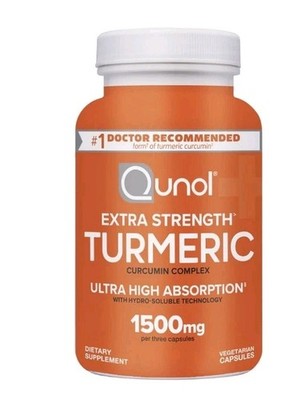 Qunol Extra Strength Tumeric Curcumin Complex 1500mg - 180 Capsules