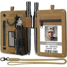 LIUGX Tactical ID Card Holder, Badge Holder with Lanyard, 900D Nylon