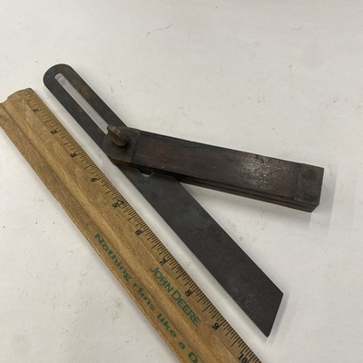 #ad Vintage Rosewood amp; Brass Sliding Bevel Square 10” Decorative Brass M0247 $19.95