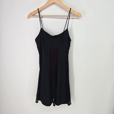 B/A/S/I/C Mini Dress Large Black Red Mesh Overlay 90s Y2K Goth Grunge USA Party