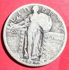 1927D US Standing Liberty SILVER Quarter! "Denver" Mint! Low Mintage! Old Coin!