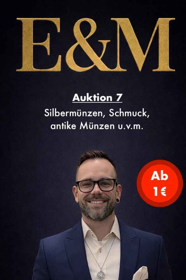 Auktion 7 Silbermünzen, Schmuck, antike Münzen u.v.m. ab 1,00€!