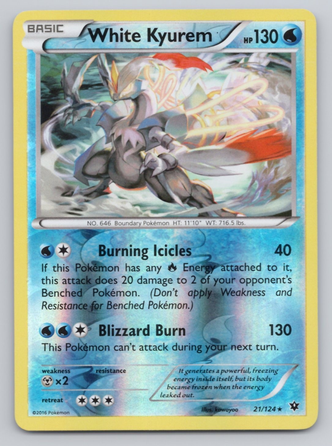 White Kyurem Reverse Holo XY - Fates Collide 21/124