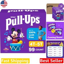 Boys Potty Training Pants 99 Count Size 4T-5T Disney Cartoon Toddler Underwear