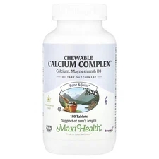 2 X Maxi Health, Chewable Calcium Complex�, Natural Vanilla , 180 Tablets